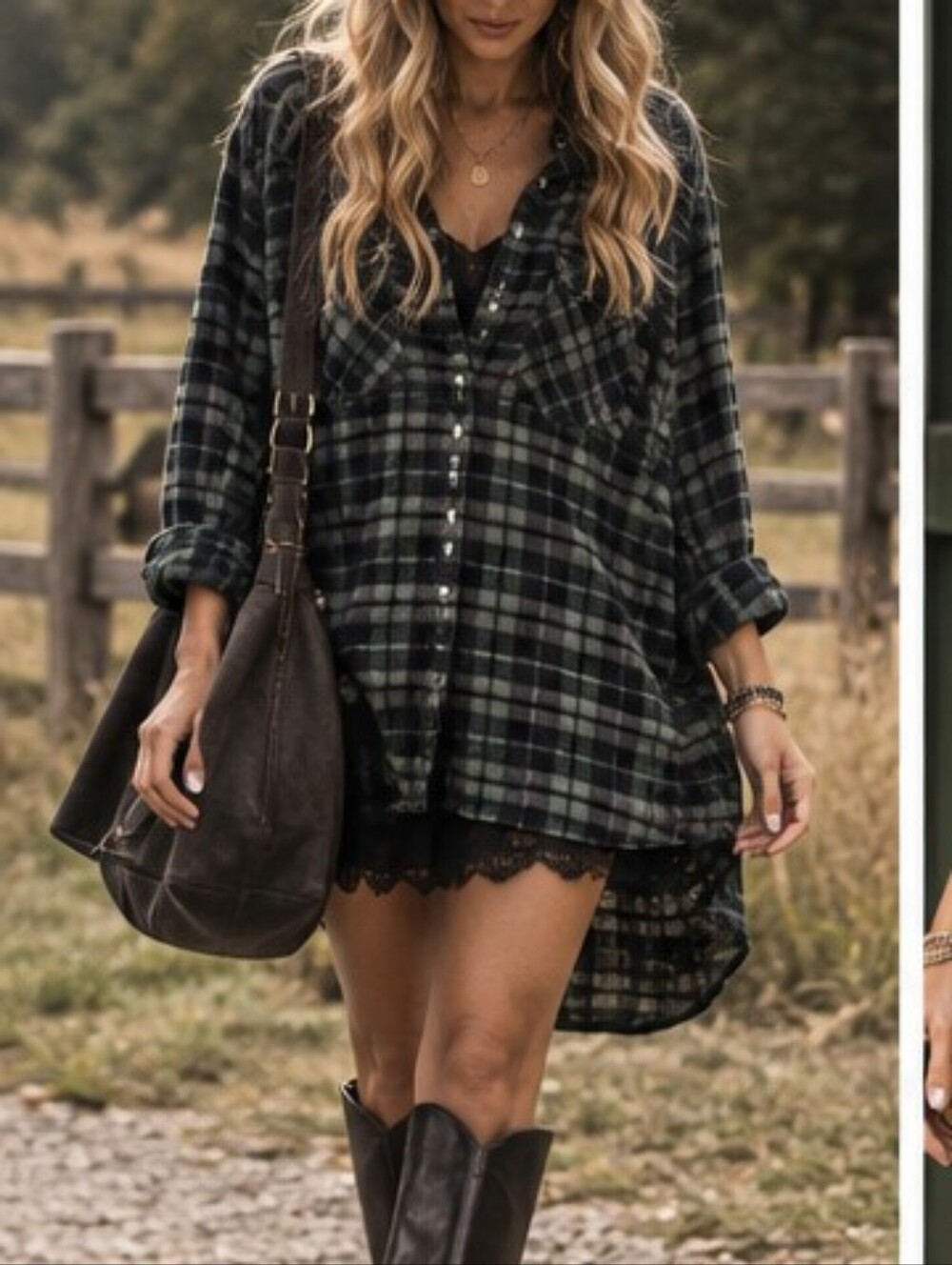 Free People Western Yolk Chore Flannel